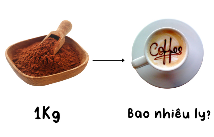 1kg cà phê bột pha được bao nhiêu ly