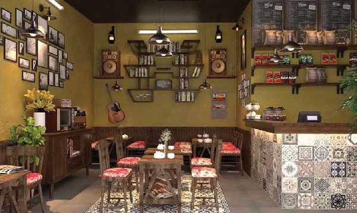 Mô hình quán cafe với 100 triệu