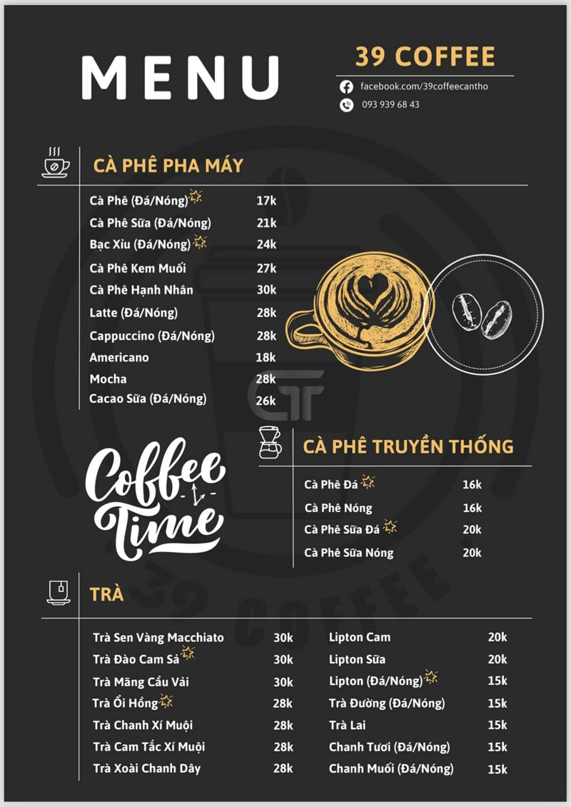 Các loại nước uống cho quán cà phê